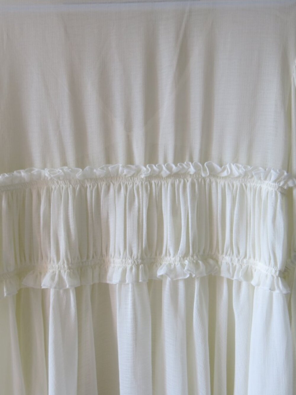 Kimchi Blue Amelia Bohemian Romantic Ruffle Sheer Babydoll Off White Top Size L - Picture 9 of 15